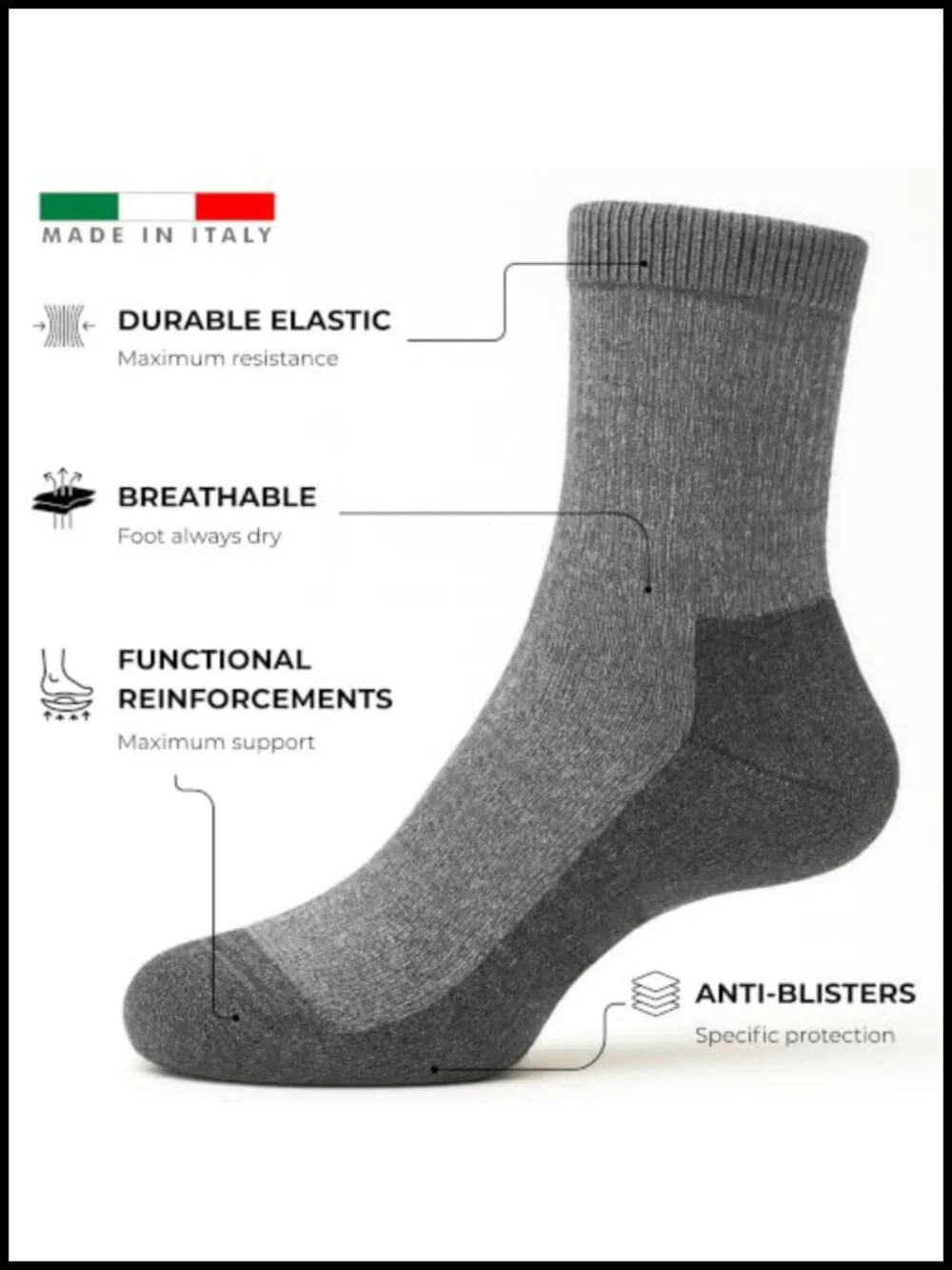 Merino Wool Hiking Socks 3-Pack Thermal Heavy Cushion Winter Trekking